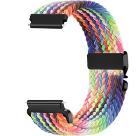 Issinlky 18 mm, 20 mm, 22 mm, nylon braided bracelet, quick release replacement elastic bracelet for women and men, 20 mm