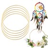 SAIPOM 5 Pack Floral Hoop Dream Catcher Metal Rings,Gold Metal