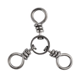 Alwonder 100 Pack Fishing 3 Way Swivel, 75LB Stainless Steel Black Nickel Three Way Swivel Fishing Tackle Saltwater Freshwater Size 2