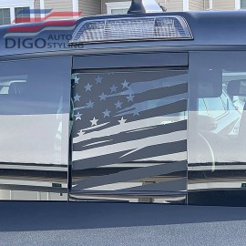 Digo Auto Styling 2016-2023 Toyota Tacoma Rear Window Distressed American Flag Decal sticker black