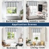 JIUZHEN 52x18 Inch Kitchen Valance - Thick Textured Linen Striped