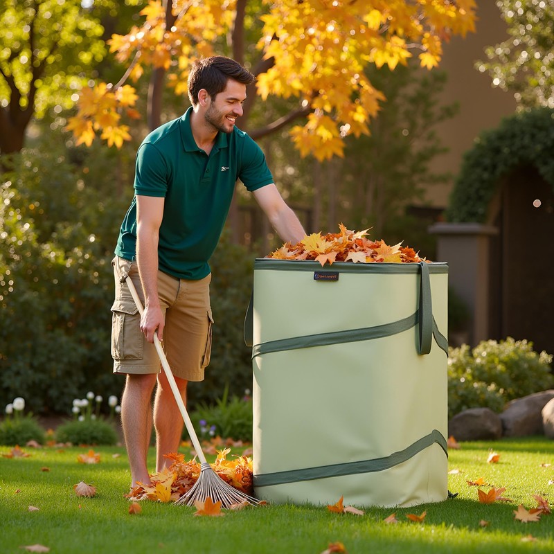 YUDI & GARDEN 46 Gallon Square Collapsible Yard Waste Containers,