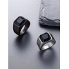 Bandmax Gemstone Signet Rings for Men, Stainless Steel Sovereign Ring