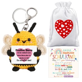 XIEXIESHER School Girl Gift, Lucky Bee Positive Gift, Bee Pocket Hug, School Cone Filling Girls, School Child 2025 Girls Lucky Charm First Day of School Gifts for Girls