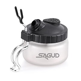 SAGUD Airbrush Cleaning Pot Strong Glass Bottles Kit with Airbrush Holder Station