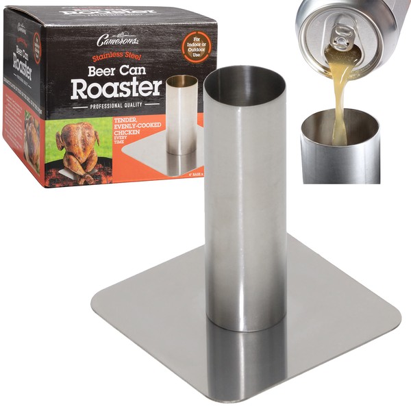 Stainless Steel Beer Can Chicken Stand Roaster - BBQ Beer Can Chicken Holder - Indoor & Outdoor Use - Enhance Meal Flavor w/Juicy Poultry on Barbecue Grill Rack - Great for Cooking Thanksgiving Turkey