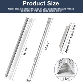 Criditpid Grill Replacement Parts for Charbroil TRU-Infrared 463245518, Stainless Steel Heat Plate Shields, Burner Tubes, Crossover Tube and Grill Ignitors for Char-Broil Signature 463246118.