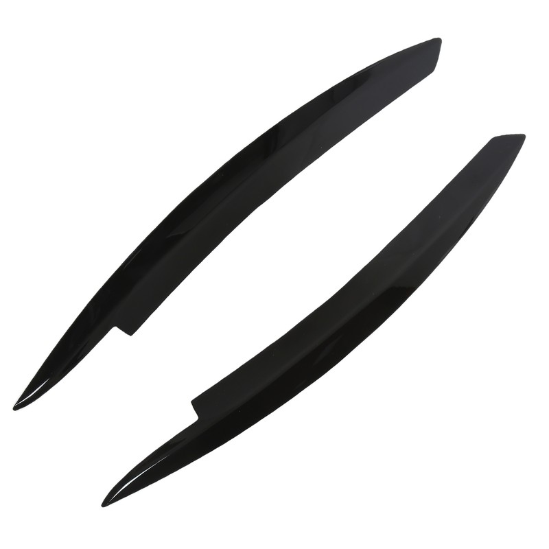 Pair Car Headlight Eyebrows Left Right Glossy Black Modification Replacement