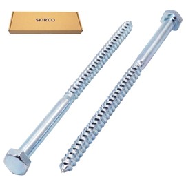 SKIR'CO Pack of 15 DIN 571 Galvanised Steel Hex Head Wood Screws M8 x 140 mm Screws Hex Head Key Screws