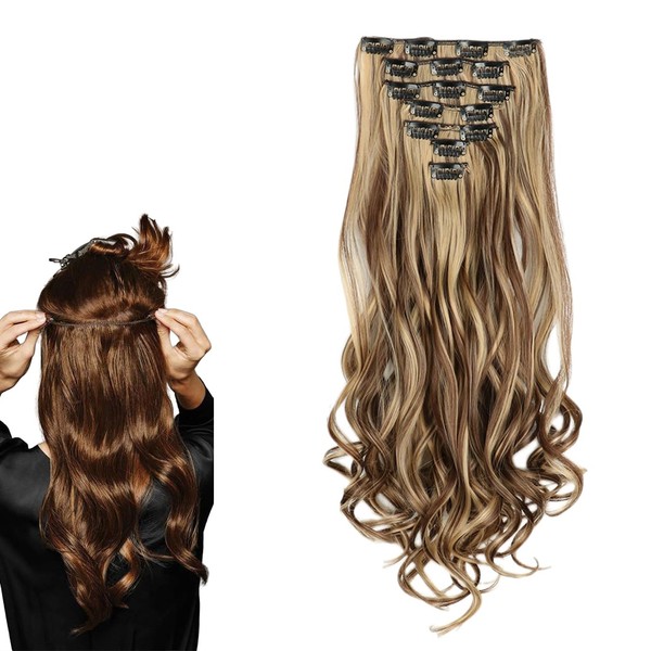 prinfantasy Clip-In Real Hair Extensions, Natural Extensions, Human Hair Wefts,