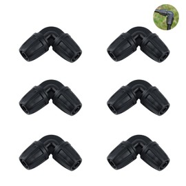 Topways Drip Irrigation Connector Kit, 4mm/7mm Tubing Hose Irrigation Connector for Garden Watering System (6 Elbows)