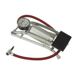 Perel AFP01 Foot Pump and Pressure Gauge, 6.9 Bar Max Pressure
