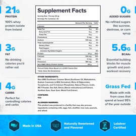 LEGION Whey+ Protein whey Isolate from Grass Fed Cows - Whey Protein Isolate Powder Low Calorie, Non-GMO, Sugar Free, Lactose and Gluten Free, All Natural Protein Powder for Men & Women (30 Servings)
