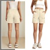 Lepunuo Women's Mid-Rise Relaxed Fit 6" Cargo Short Beige