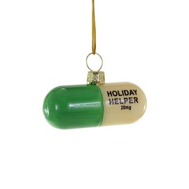 The Bridge Collection Holiday Helper Pill Ornament - Funny Christmas Tree Ornaments - Chill Pill Ornament for Holiday Decor