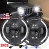Unbranded Pair 2PC 7inch Round LED Projector Hi/Lo Beam Headlights for Jeep Wrangler JK TJ