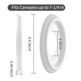 4 Packs Molded Nylon Ceiling Medallion for Light Fixtures and Ceiling Fans, 10"OD x 4"ID x 1-2/8 "P (Fits Canopies up to7-1/4")（White）