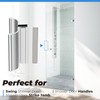 3"Magnet,3-3/4"Bright Chrome Frameless Shower Door Handle with Metal Strike |