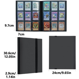Bamyli 9 Pockets Trading Card Binder,20 Pages Holding 360 Cards PP Material Trading Card Album Card Collection Folder with Elastic Strap for Football Cards,Collectibles and Gaming Cards (Black)
