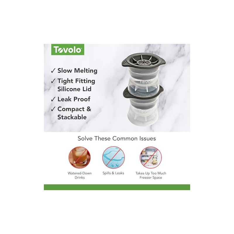 Tovolo Moldes para hacer hielo, paquete de 2
