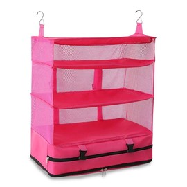 Easy Travel Foldable Luggage Organizer - Color: Pink