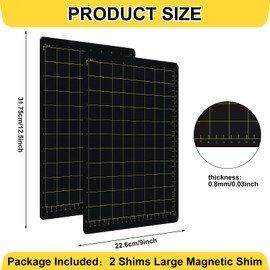 Copkim 2 Pcs 9''W 12.5''L Magnetic Cutting Shim Grid Magnetic Shim Embossing Machine Die Pads Black Sheet Die Cutting Machine Accessories