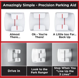 Park Ranger 1 pcs: U.S.A. Made Garage Parking Aid Bright White Amazingly Simple Perfect Assist Gadget Stop Indicator, Easy Install Stopper Peel & Stick Tape & Wall Decals 1 per Vehicle