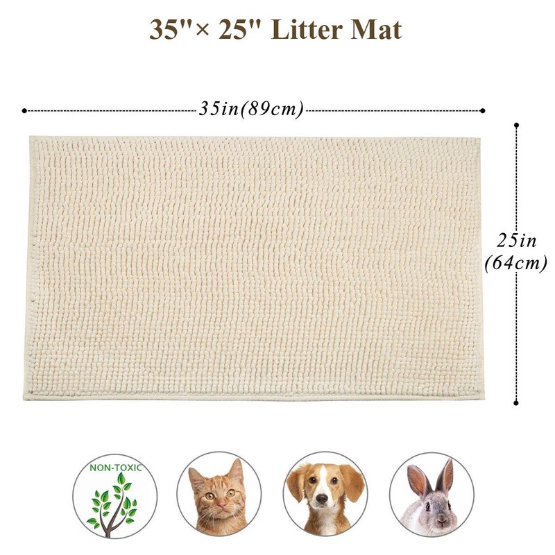 Vivaglory 35"× 25" Extra Large Litter Mat, Super Soft Microfiber