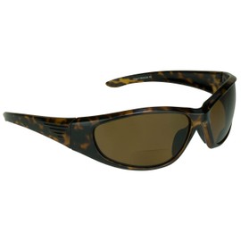 proSPORT Polarized Bifocal Sunglasses Readers for Men Women Full Sport Wrap Frame Fishing Boating Beach Matte Tortoise Brown +2.00 Anti Glare Lenses