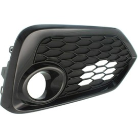 DAT AUTO PARTS Front Right Passenger Side Fog Light Hole Bezel Lamp Cover Bumper Trim Insert Replacement For 2017-2019 Honda Civic Without Adaptive Cruise Black Textured Plastic HO1039133 71103TGGA20