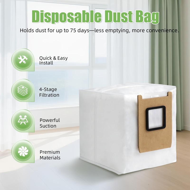 6 Pack E25/E28 Replacement Dust Bags for Eufy E28 Omni