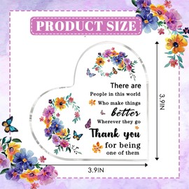 Thank You Gifts Appreciation Gifts for Women 3.9x3.9 Inch Acrylic Heart Keepsake Christmas Thanksgiving Employee Appreciation Gifts