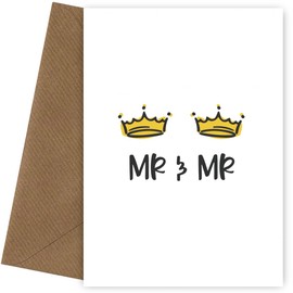 Congrats New Mr & Mr Wedding Day Card! Fun Wedding Card for Son, Grandson, Couple or in Law, Groom & Groom, Newly Wed Cards