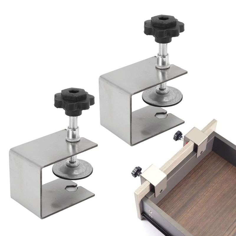 Akozon Heavy Duty 2-Piece Drawer Front Mounting Clamp, Professional Drawer