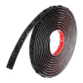 UXCell Flexible Wall Trim Molding - 16.4Ft x 0.79Inch Self Adhesive Peel and Stick Molding Wallpaper Mirror Frame Border Trim for Cabinet Mirror Frame, Wave Black