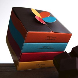 Nibble Chocolate Four Bar Flight Gift 72% | 4 bars pack | Certified Organic | Vegan | 2 Ingredients | Gluten & Soy Free |