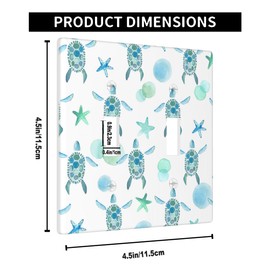 Pznen Turtle Double Toggle Light Switch Cover Sea Turtle Beach 2 Gang Wall Plate Decorative Faceplate Electrical Switchplate Bathroom Bedroom