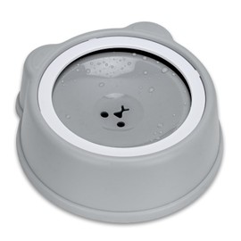 No Splash Dog Water Bowl with Floating Disk, 1.5L Slow Drinking Feeder, Anti-Overflow Anti-Choking No Spill Pet Water Bowl For Dog Cat Puppy Kitten (Round - Grey)