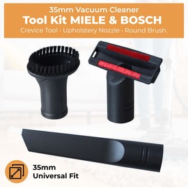 35mm Vacuum Attachments Set with Crevice Tool, Dusting Brush & Hose Adapter