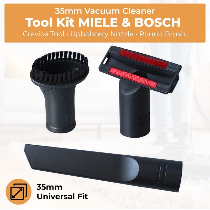 35mm Vacuum Attachments Set with Crevice Tool, Dusting Brush &