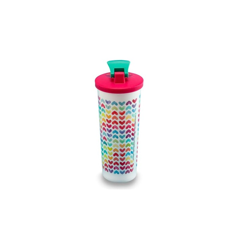 Guateplast Set de 3 Vasos con Tapa de Plástico