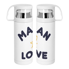 Thermoskanne aus Edelstahl mit integrierter Tasse – Mama Louve Famille Mignon Tier – 350 ml – Thermosflasche
