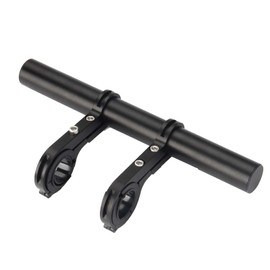 Ezweiji Bicycle Handlebar Extension, Diameter of 25.4-31.8 mm Bicycle Handlebar Extension with Two Black Handlebar Mounts Holder for Torch Smartphones GPS Devices (Black)