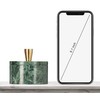Queenza Marble Salt Cellar with Lid and Brass Knob (Green)