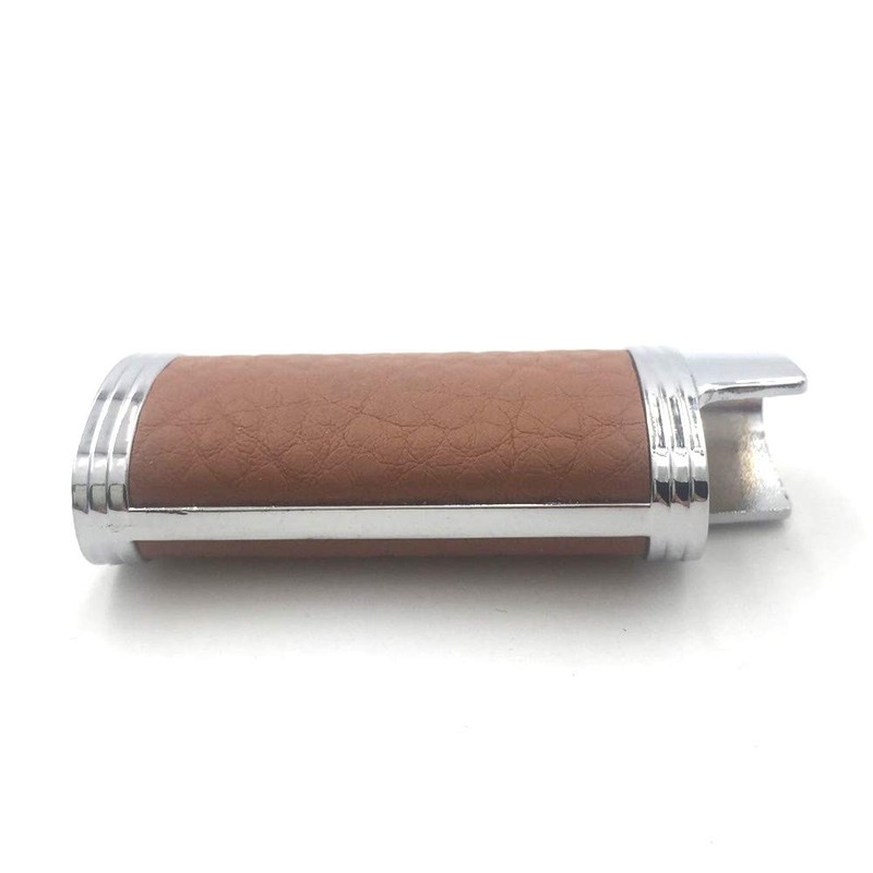 Lucklybestseller Metal Leather Lighter Case Cover Holder for Bic Mini