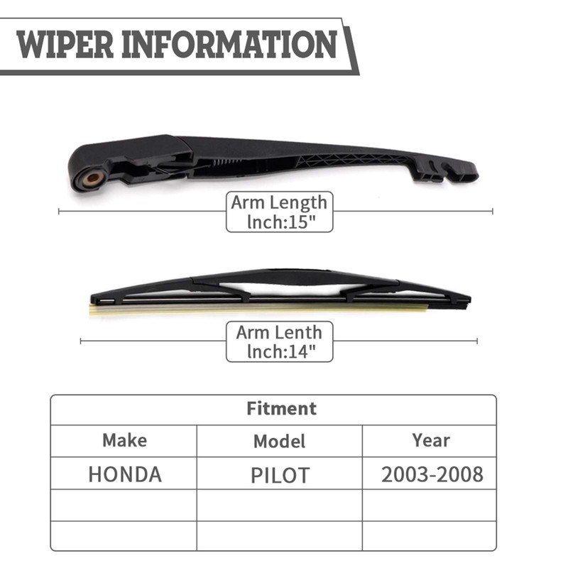 HODEE Rear Wiper Arm Blade Nut Set-Replacement for Honda Pilot