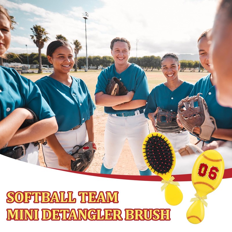 10 Set Softball Mini Detangler Brush Bristles Plastic Detangling Brush