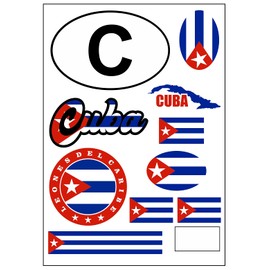 Daged Cuba Sticker Card Sticker Sheet – Car Motorcycle Biker Flag Decoration AK