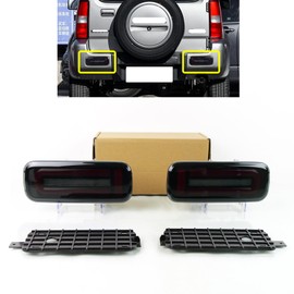 ECAHAYAKU LED Rear Bumper Reflector Light Fit for 2007-2017 Suzuki Jimny LED Driving Brake Turn Signal Light Jimny Fog Light Accessories(Smoke Lens)