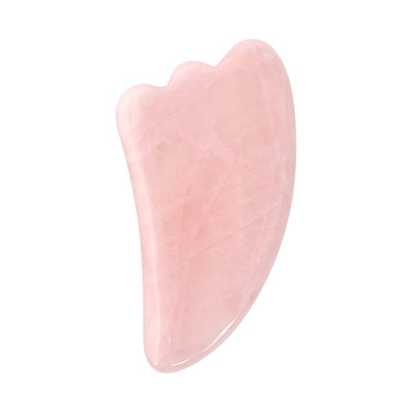AHIER Jade Scraping Massage Tool, Facial Tool Natural Jade Stone Message Board for Body, Neck, Face (Pink)